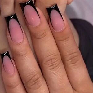 Black French Tip Press-on Nails